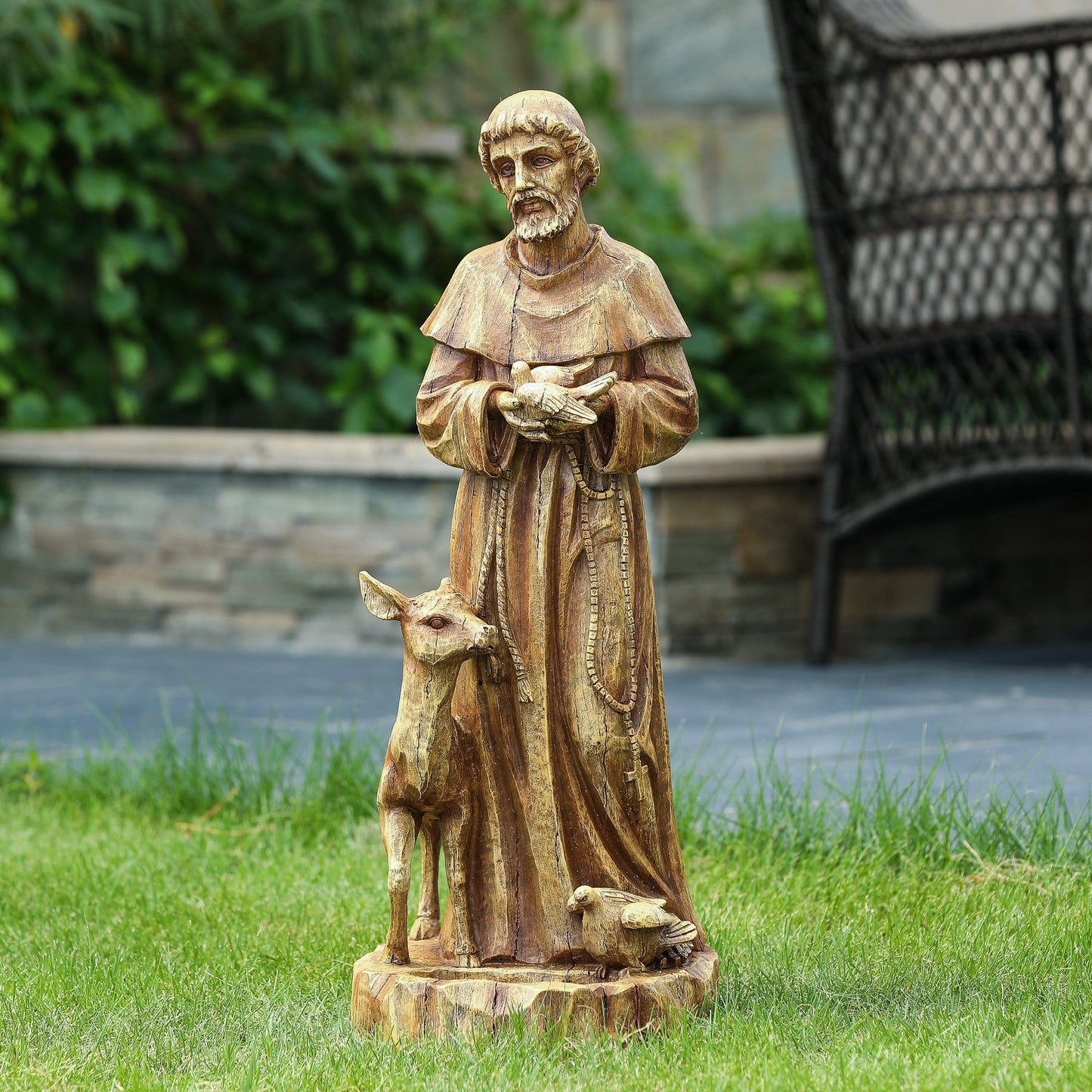 Saint Francis with Companions Garden Polyresin Statue