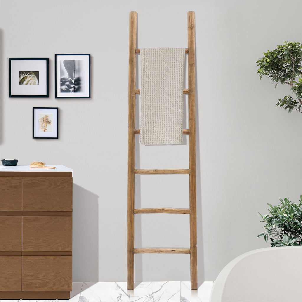 Natural Wood Trapezoid Towel Rack – Simple & Functional Design