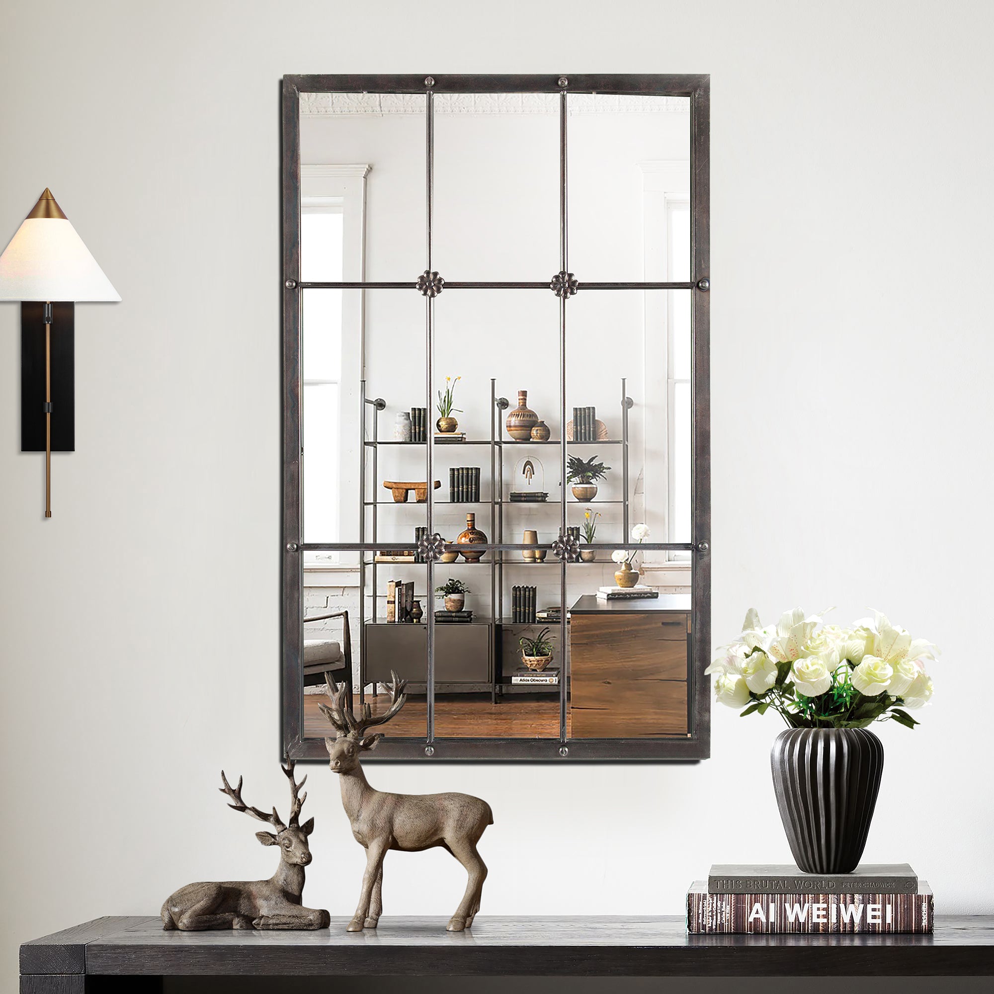 Metal Window Frame Wall Mirror