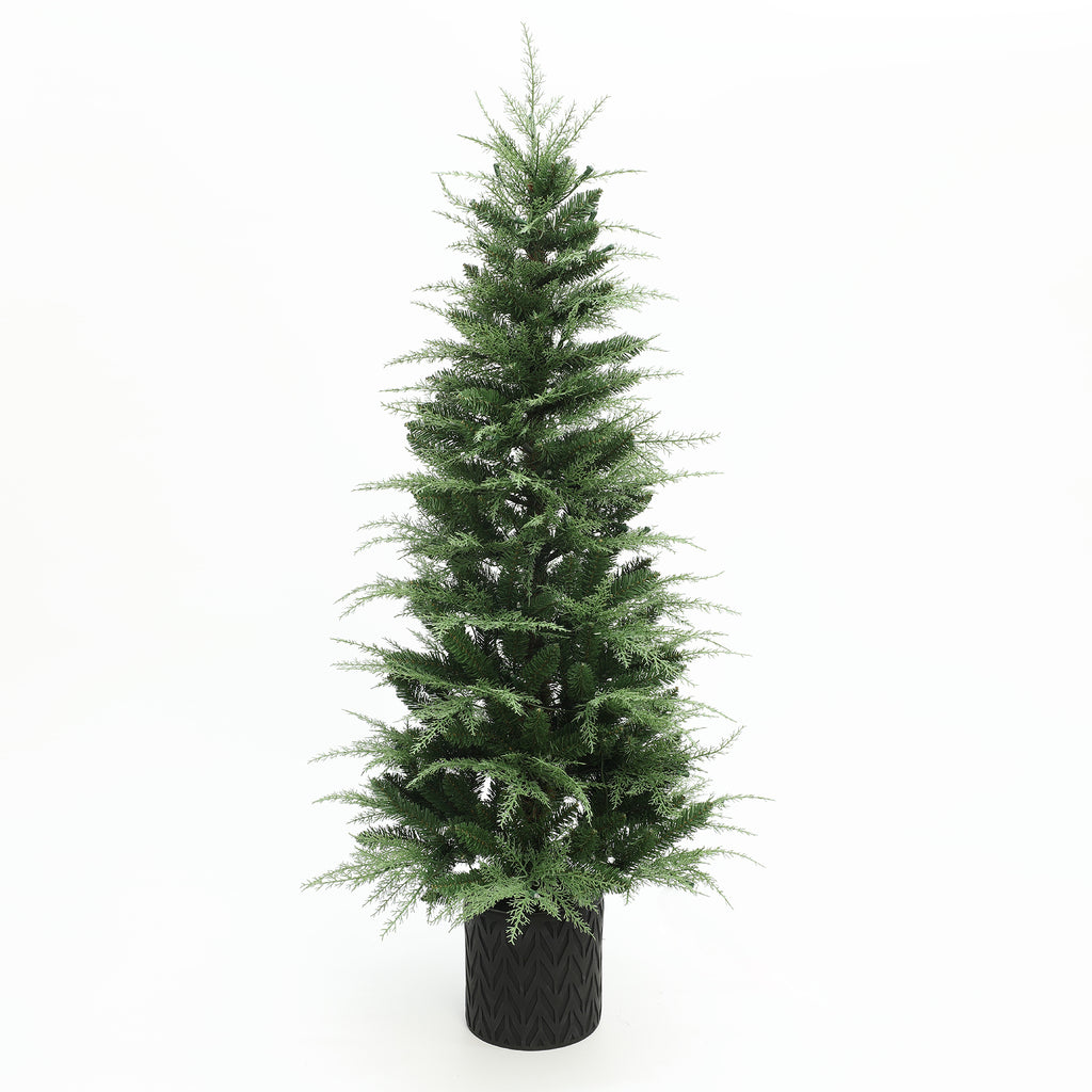 5Ft Pre-Lit Green Artificial Christmas Tree Decoration Potted
