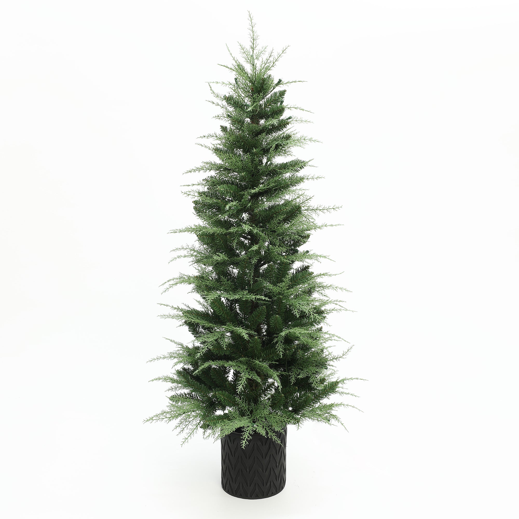 5Ft Pre-Lit Green Artificial Christmas Tree Decoration Potted