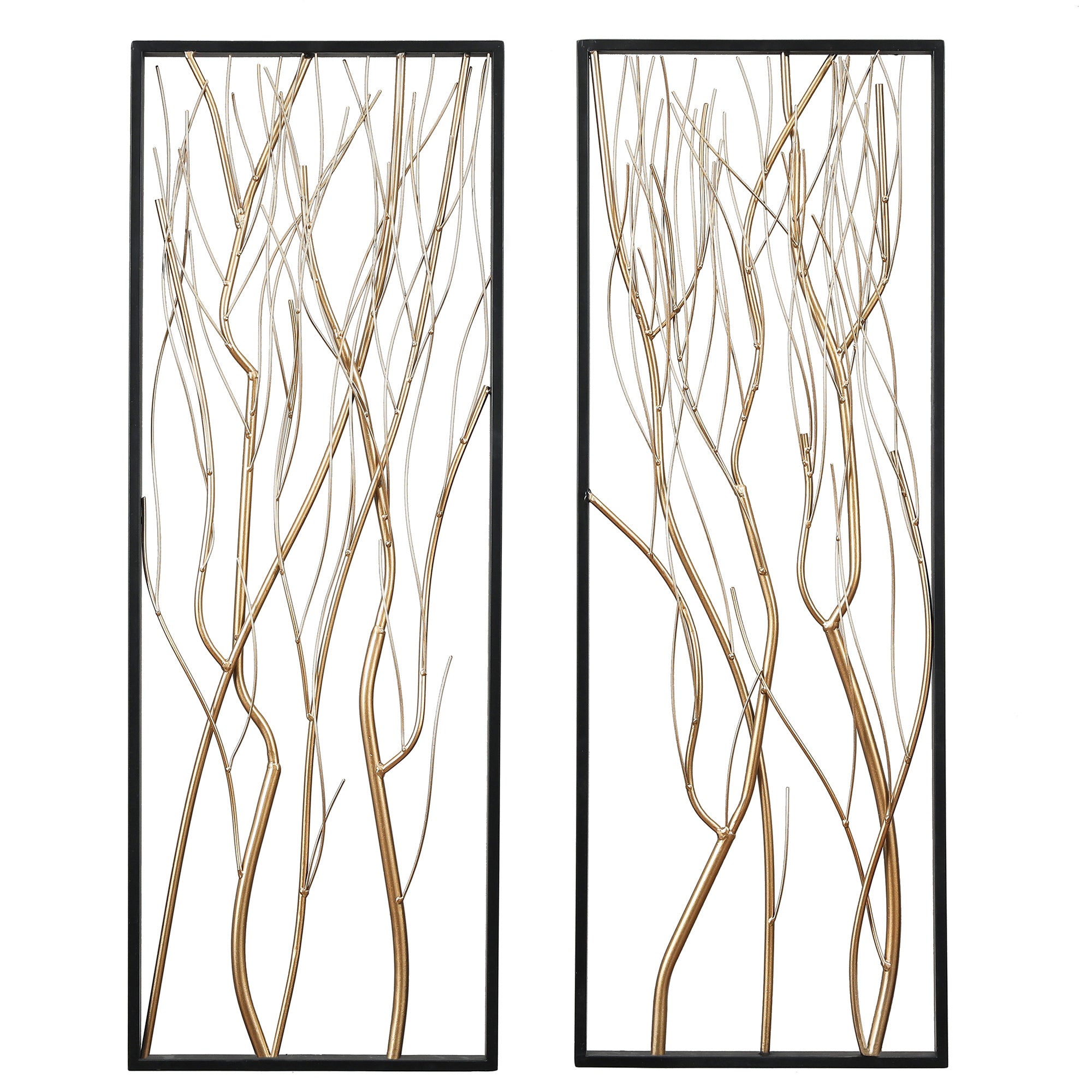 Gold Metal Branch Wall Decor, Set of 2