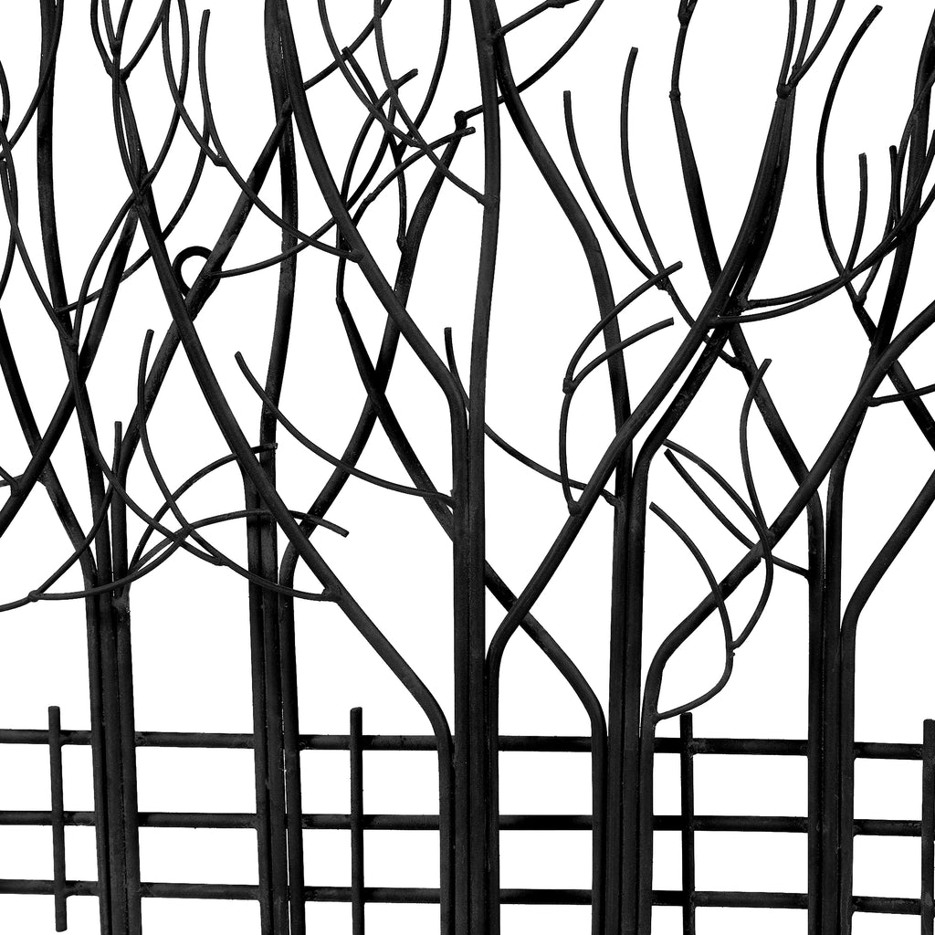 Snowy Black Metal Field of Trees Wall Decor