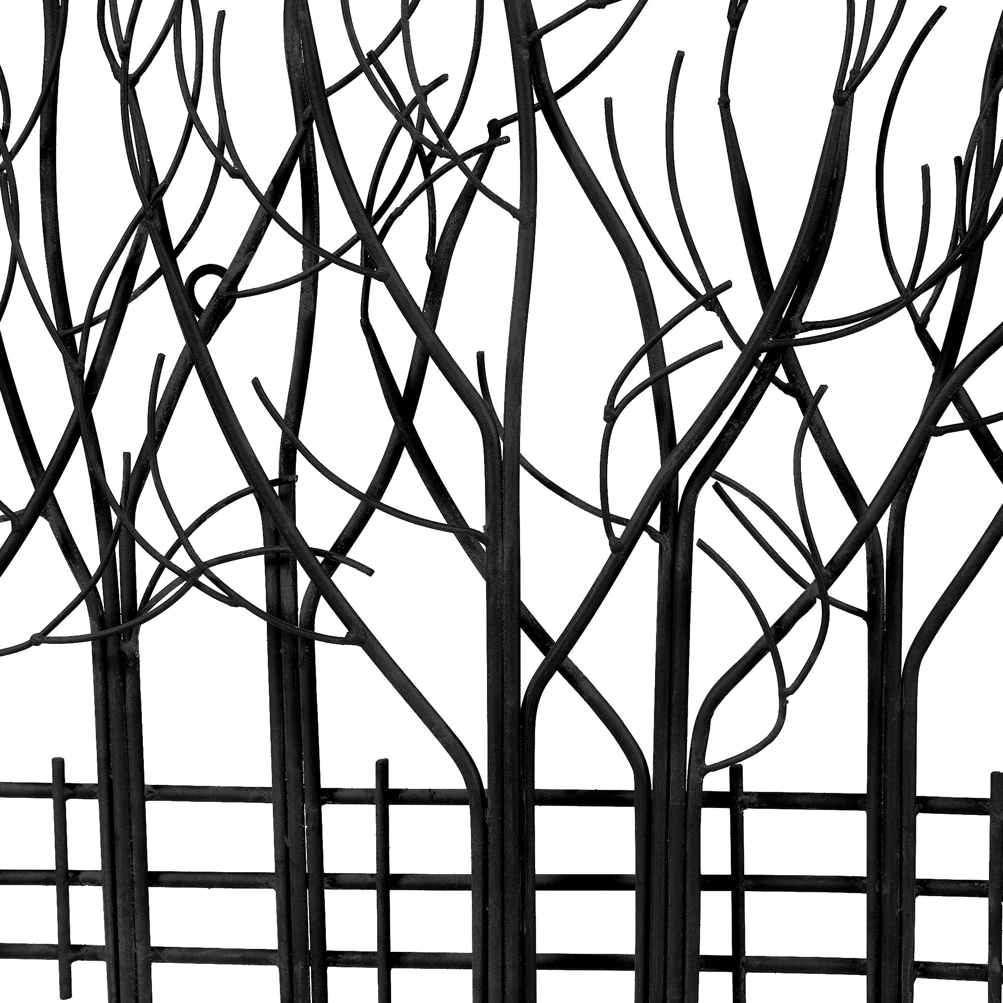 Snowy Black Metal Field of Trees Wall Decor