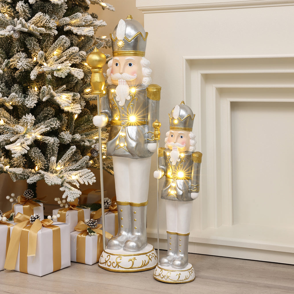 Resin Nutcracker Soldier Figurine – Elegant Christmas Decor and Holiday Gift