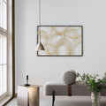 Luxury Abstract Metal Wall Art – Black & Gold Geometric Line Design