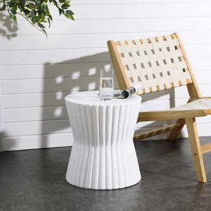 Rus322 Hourglass MgO Side Table, Gray