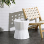 Rus322 Hourglass MgO Side Table, Gray