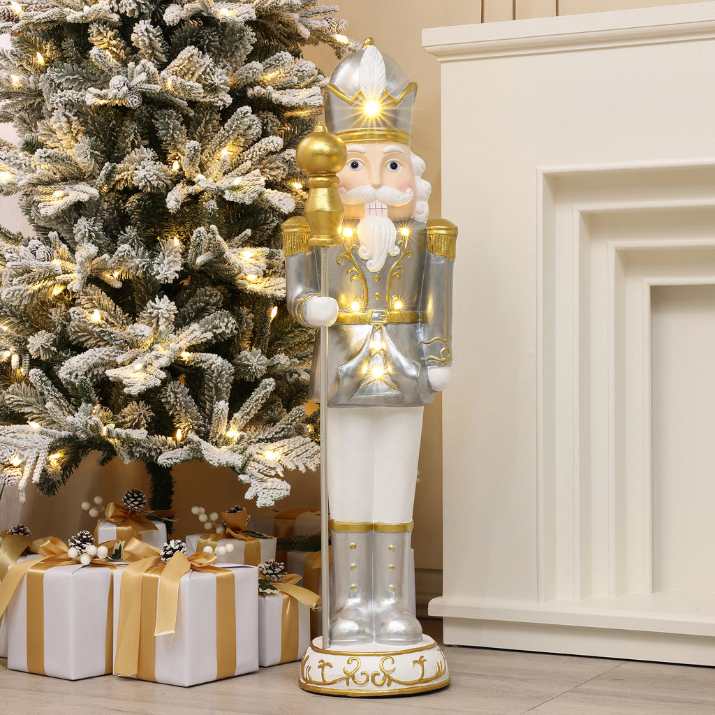 Resin Nutcracker Soldier Figurine – Elegant Christmas Decor and Holiday Gift