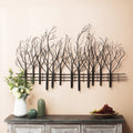 Snowy Black Metal Field of Trees Wall Decor