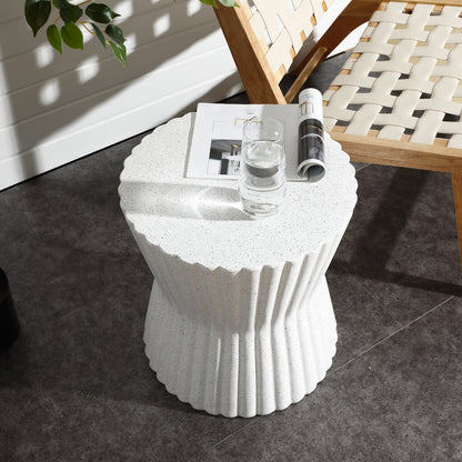 Rus322 Hourglass MgO Side Table, Gray