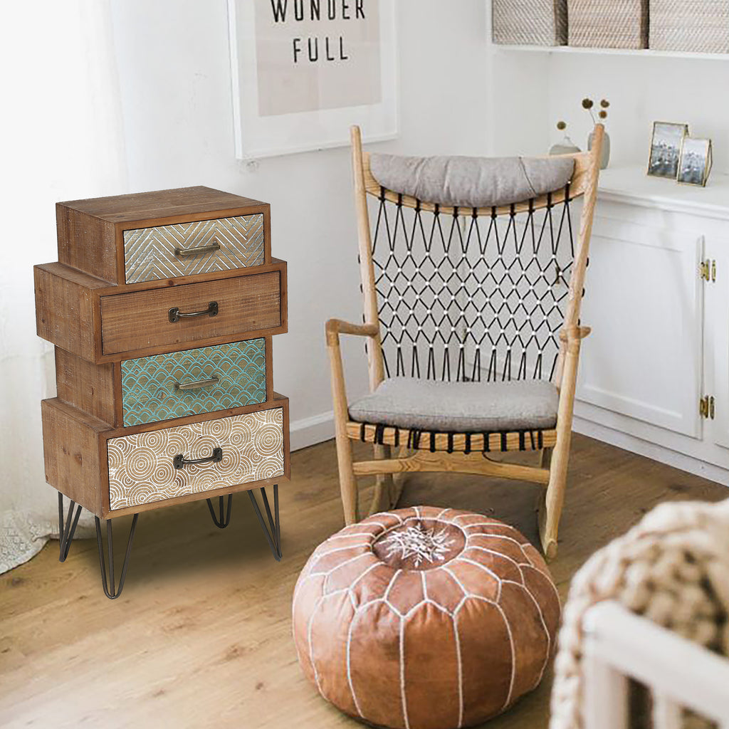 4-Drawer 33.5" H x 18.9" W Wood Accent Chest