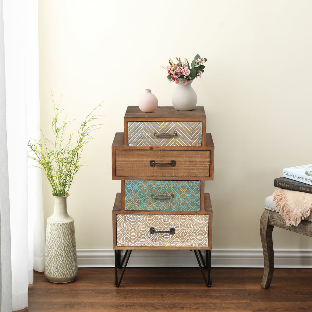 4-Drawer 33.5" H x 18.9" W Wood Accent Chest