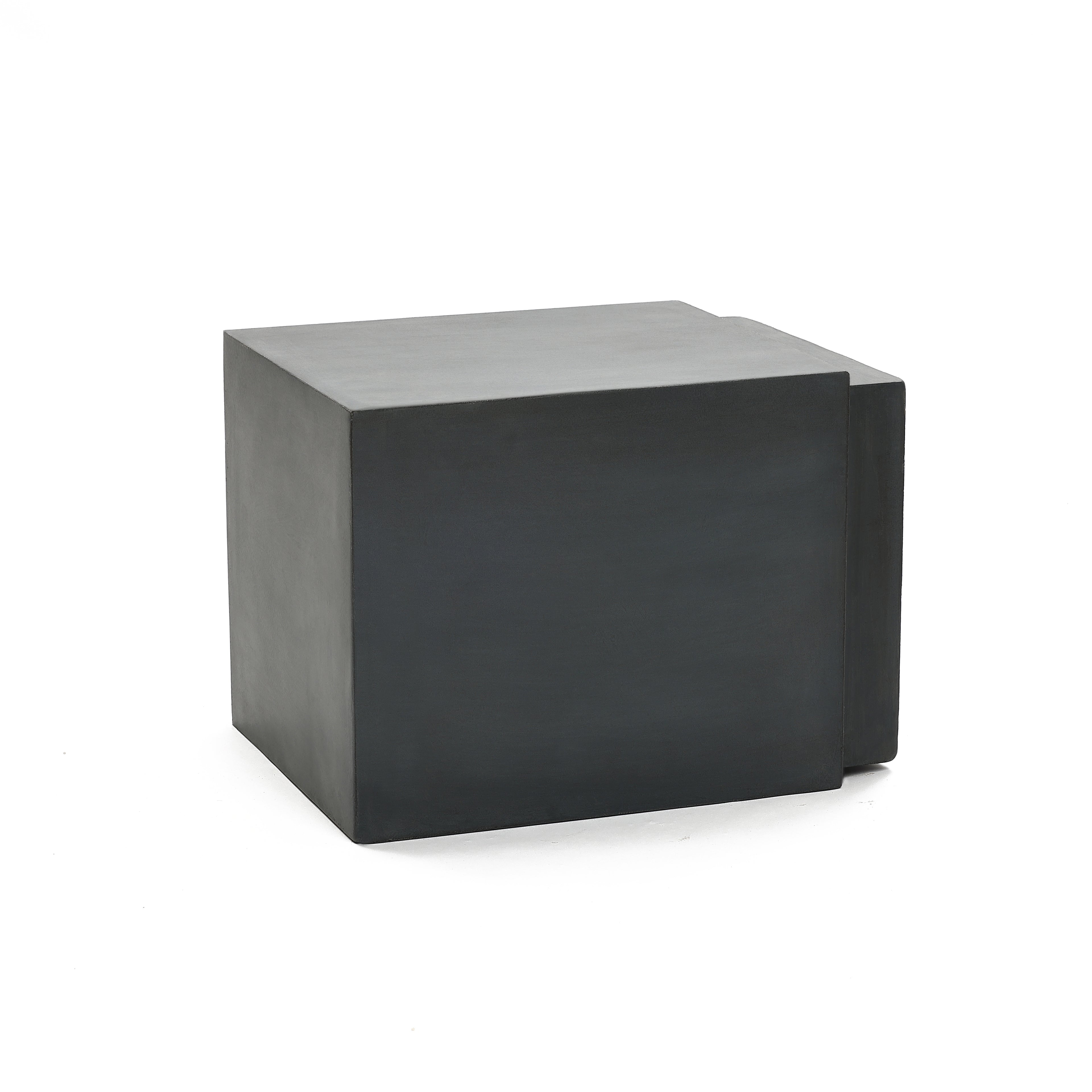 Minimalist Gray Cement Square Indoor Outdoor Side and End Table