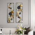 Set of 2 Modern Multi-Color Abstract Metal Wall Decor Panels