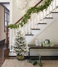 4.5Ft Pre-Lit Artificial Flocked Pine Tree with Pinecones and Pot