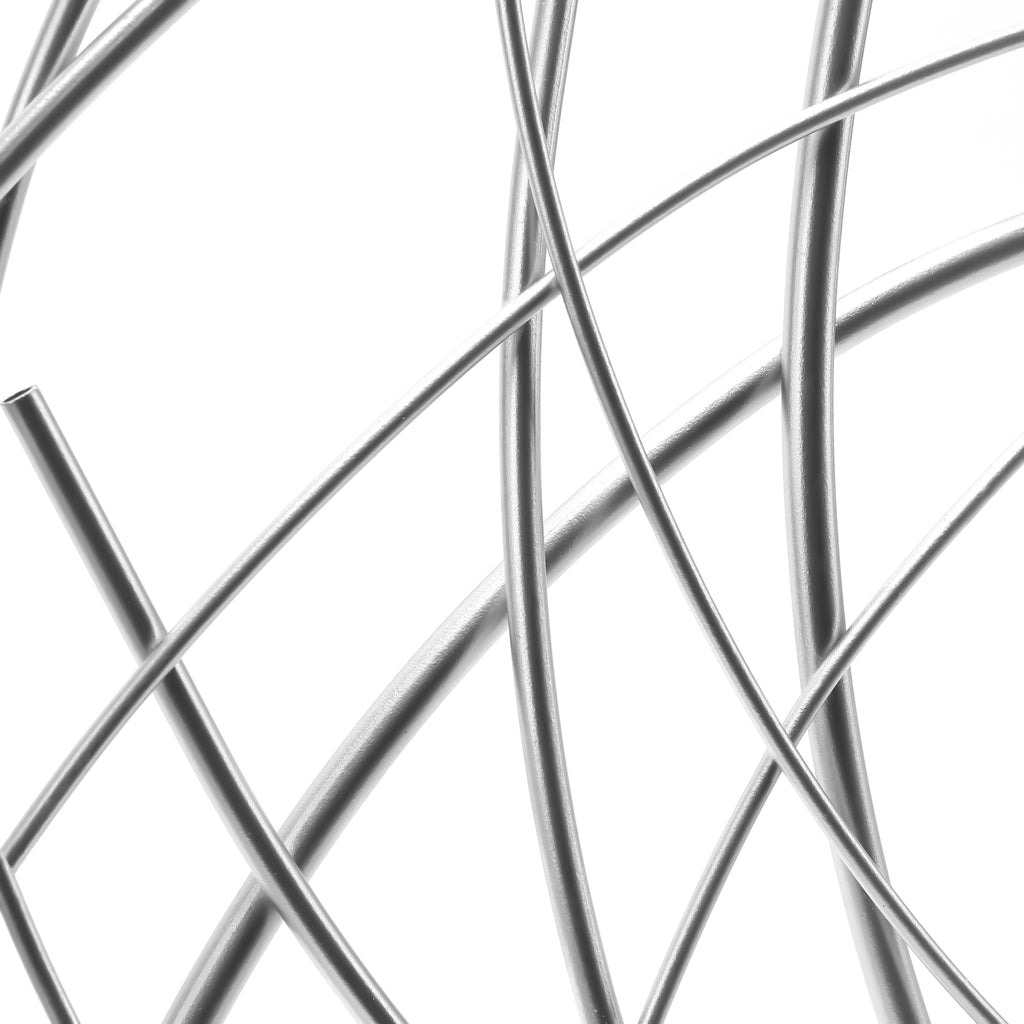 Silver Metal Abstract Swirl Round Wall Decor