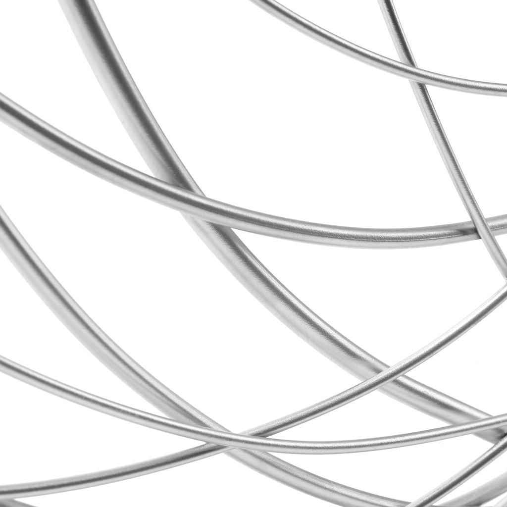 Silver Metal Abstract Swirl Round Wall Decor