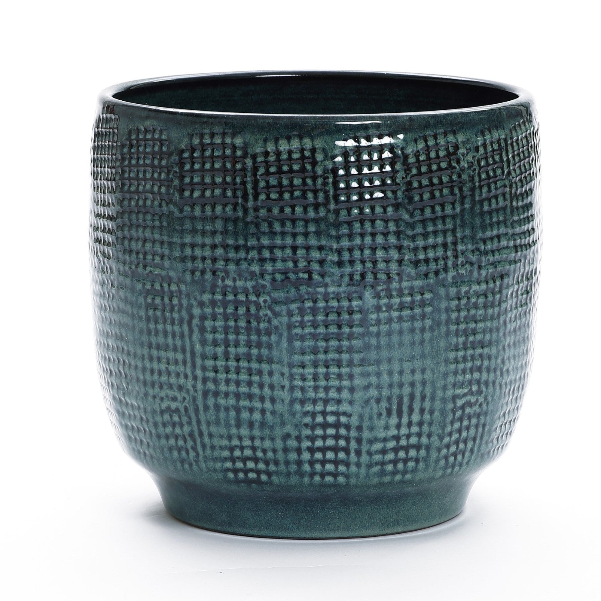 Marina Gray 12-Inch Round Ceramic Planter