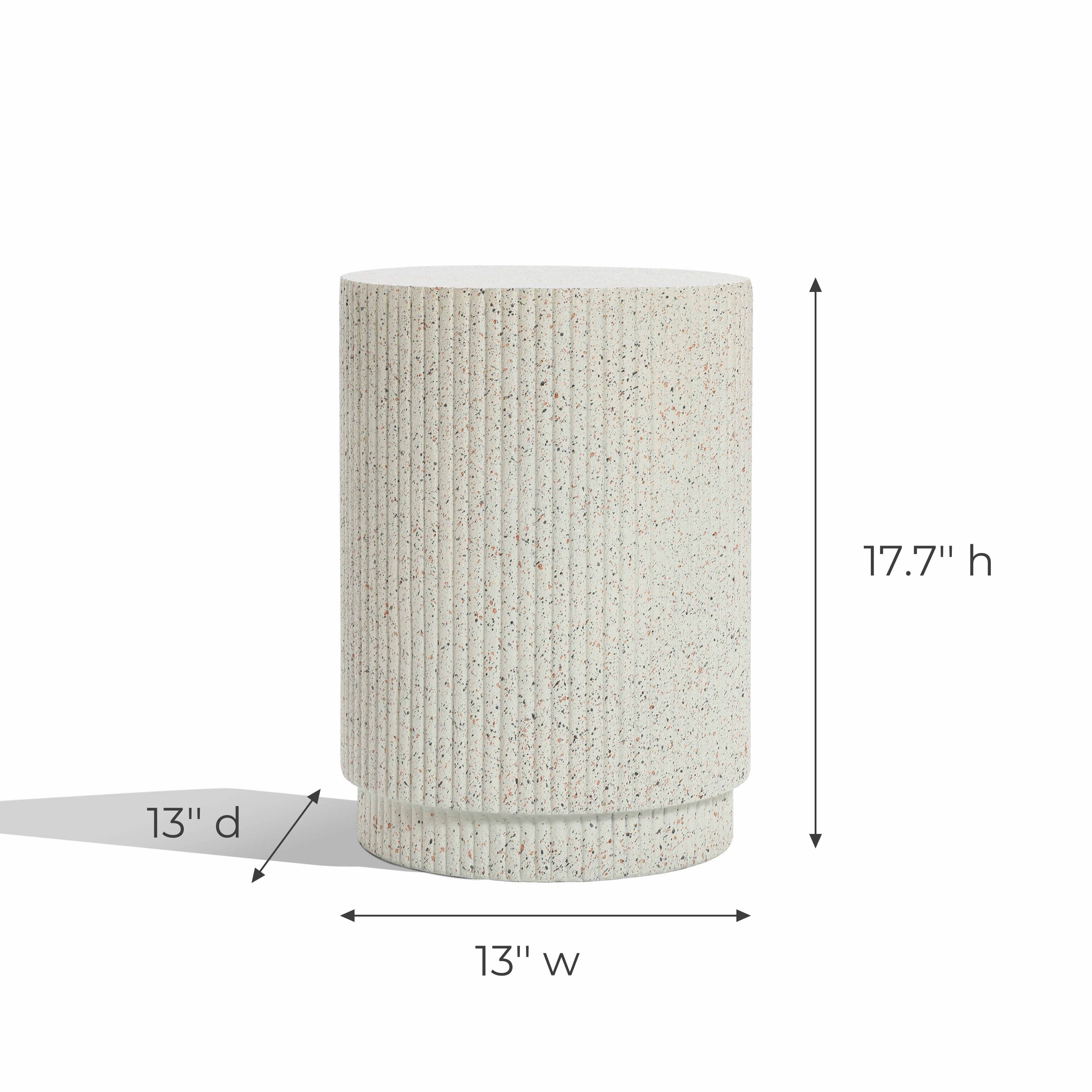 Ivory White Cement Round Outdoor Side Table