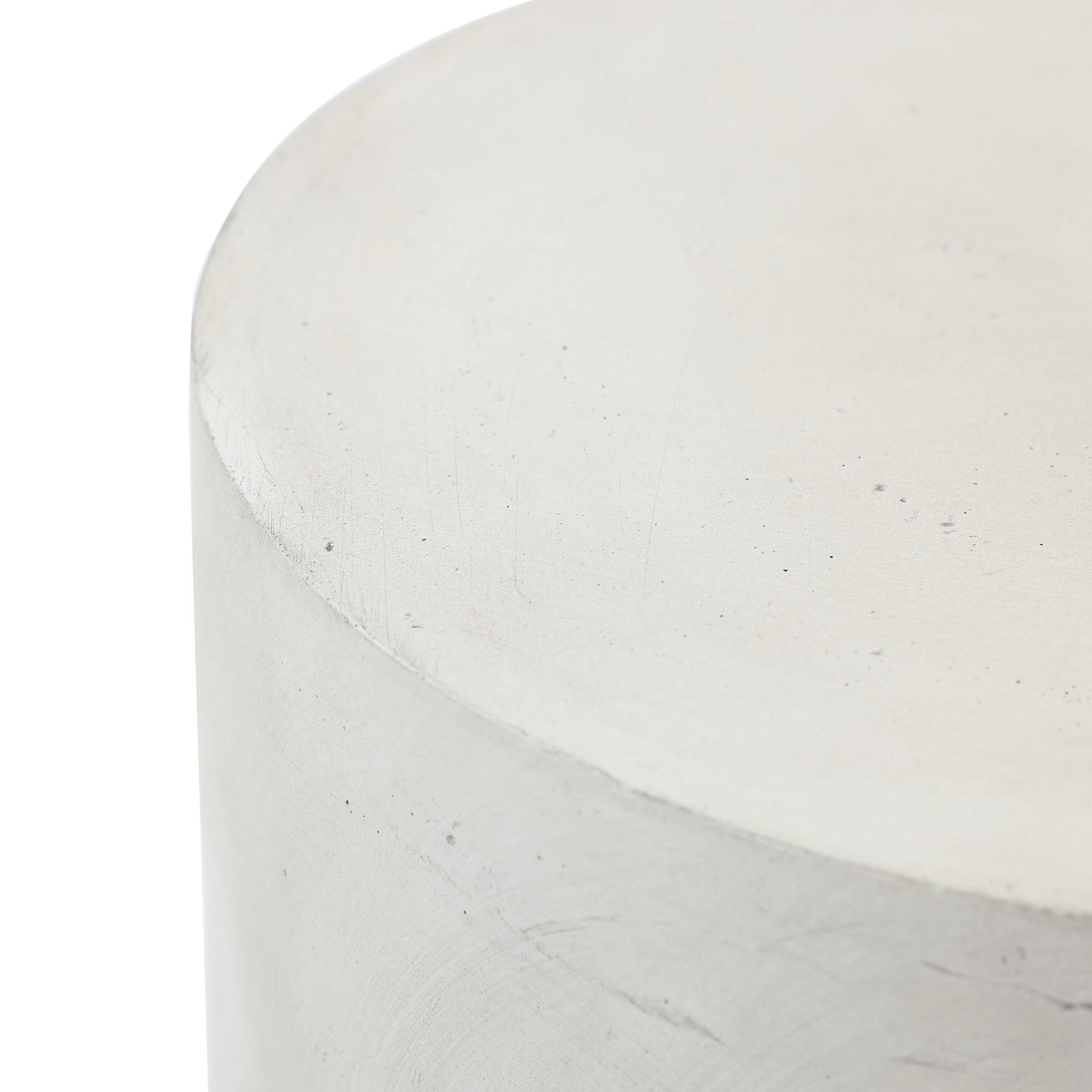 Gray and White Cement Round Outdoor Side Table