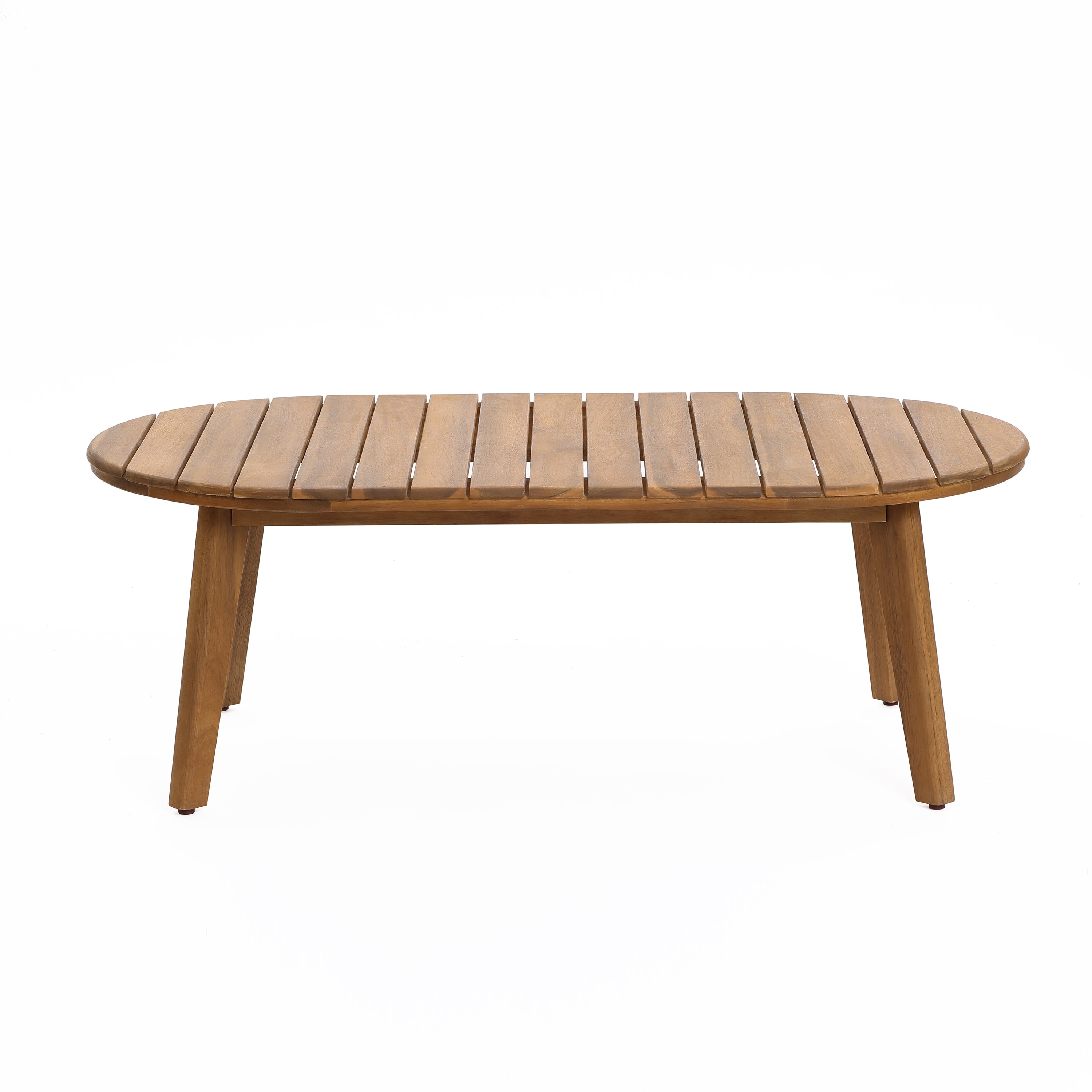 Outdoor Acacia Wood with Rope Sides Club Loveseat with Cushions and Coffee Table