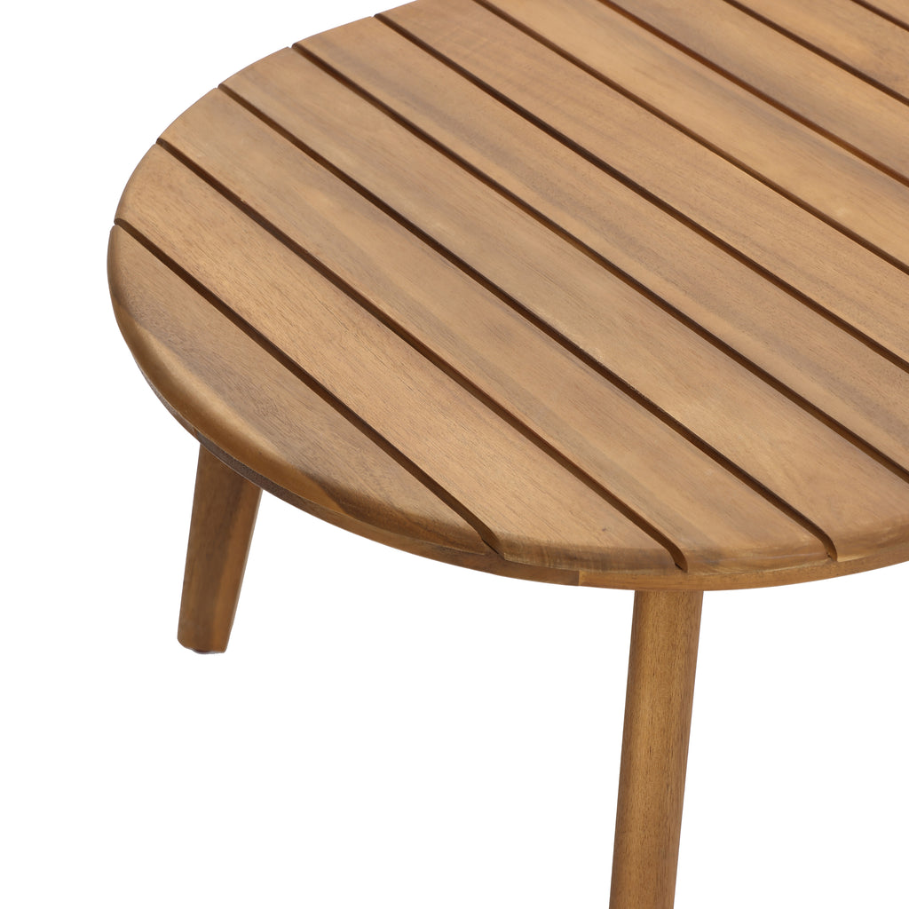 Outdoor Acacia Wood with Rope Sides Club Loveseat with Cushions and Coffee Table