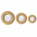 3-Piece Gold Metal Round Wall Mirror Set