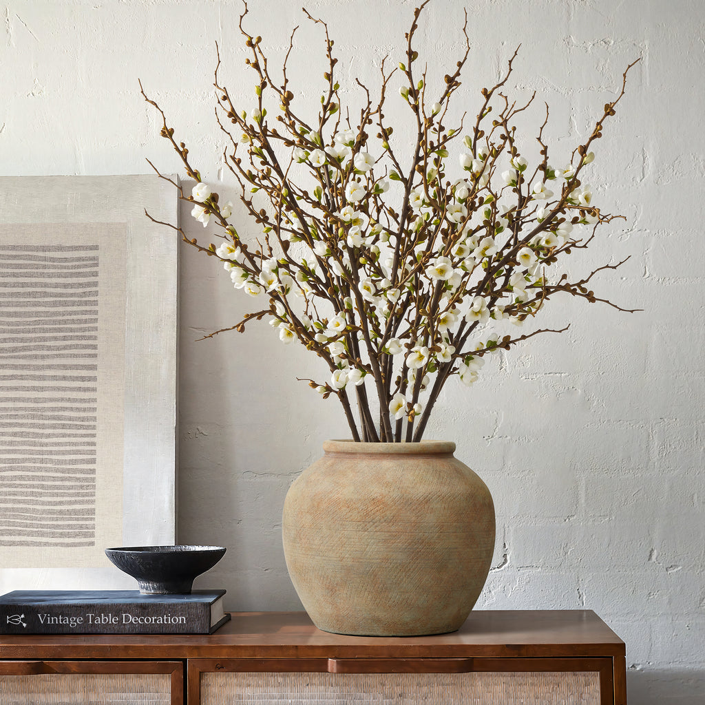 Terracotta 10" Round Vase with Natural Earth Tones