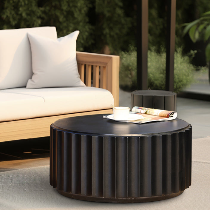 Black Cement Round Coffee Table