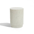 Ivory White Cement Round Outdoor Side Table