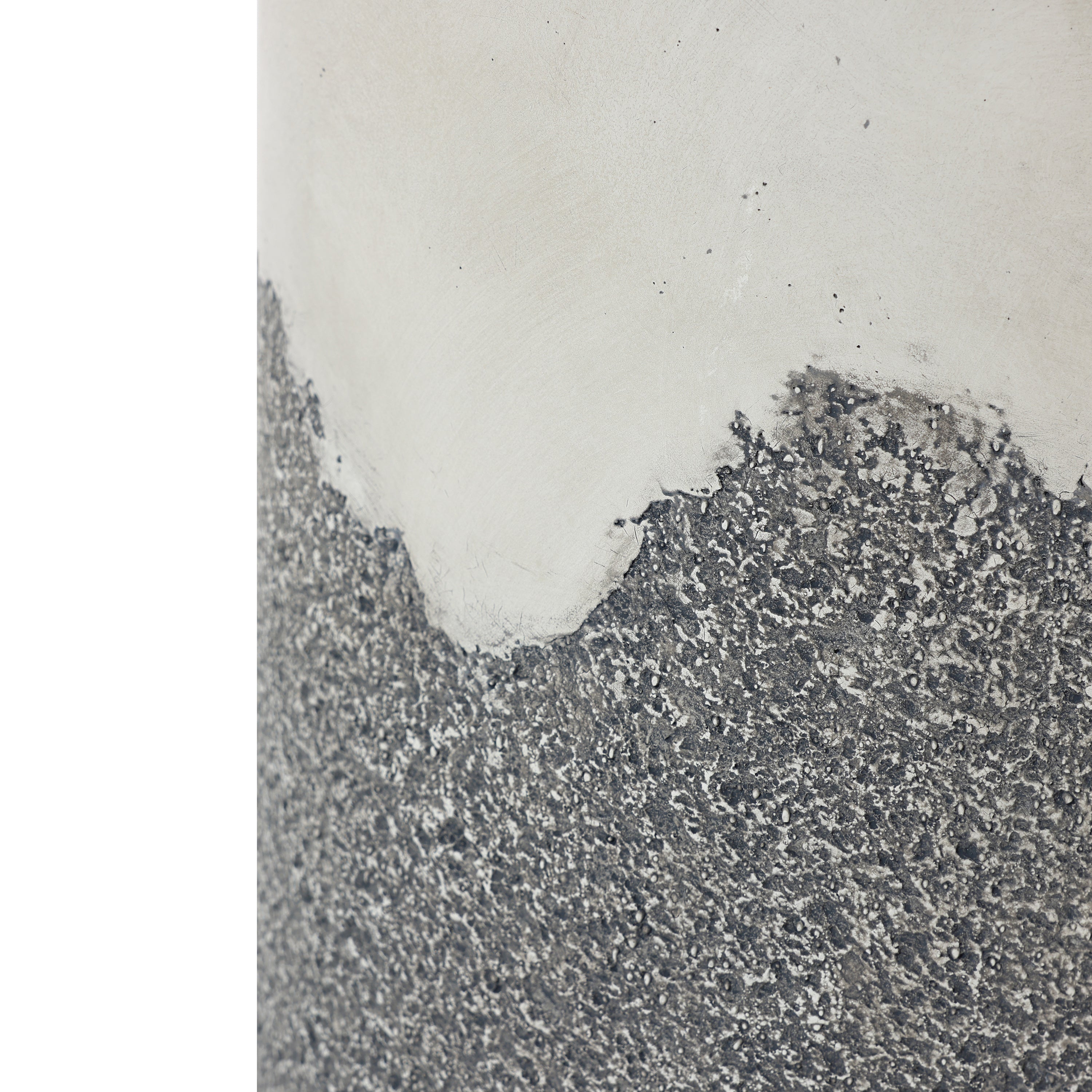 Gray and White Cement Round Outdoor Side Table
