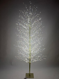 Pre-Lit LED Twig Tree, Artificial Lighted Christmas Tree with Warm & Cool White Lights, Metal Stand, Decorative Glowing Tree for Home, Holiday, Party, Indoor Outdoor Decor