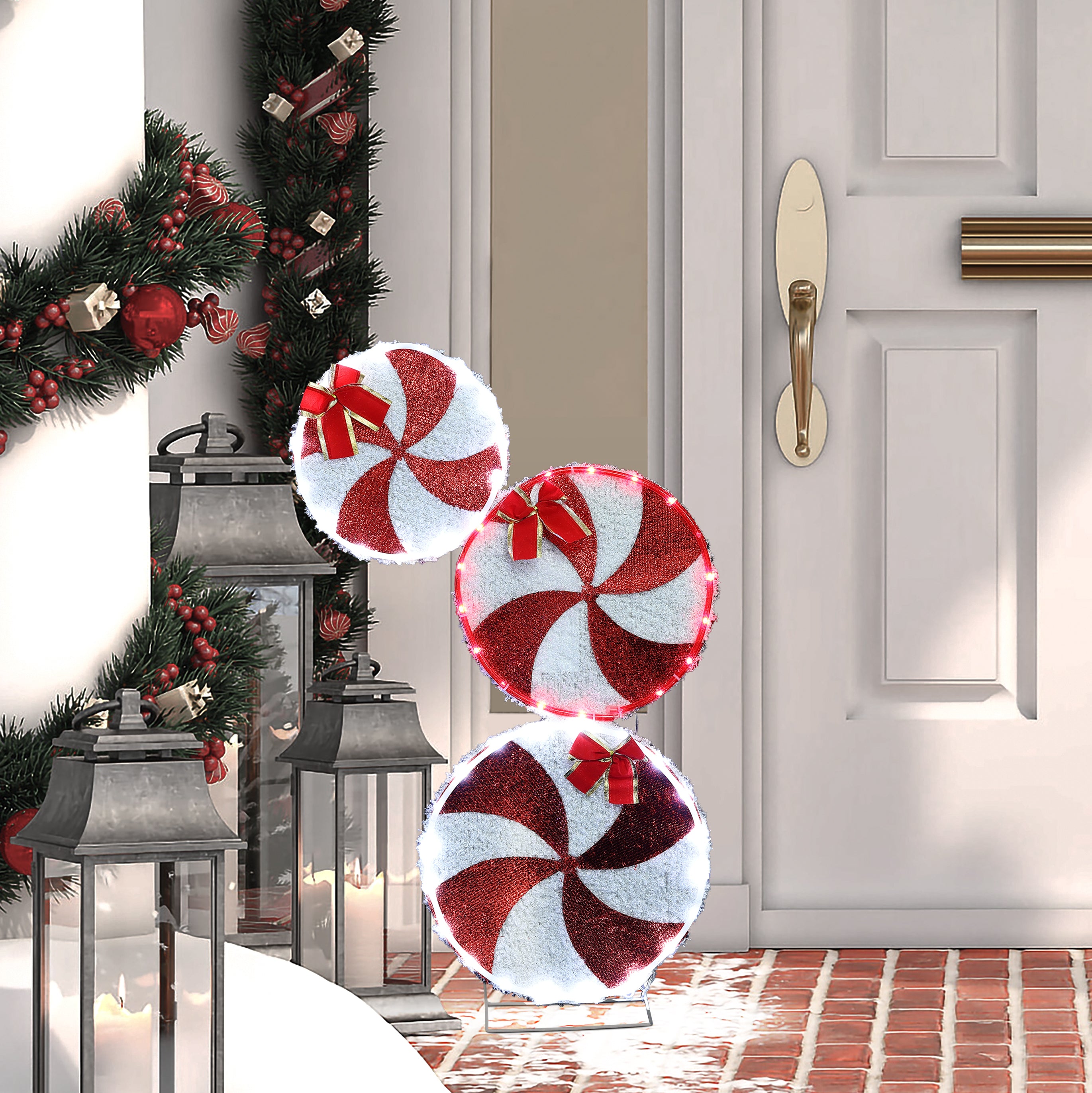 Peppermint Candy Lighted Holiday Decoration