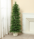 Artificial Potted Cedar Pine Tree, Unlit Realistic Evergreen Topiary for Indoor Home Decor, Living Room, Entryway, Christmas & Year-Round Greenery
