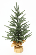Artificial Unlit Pine Christmas Tree with Kraft Paper Base, Realistic Evergreen Tabletop Tree for Indoor Home Decor, Entryway, Holiday & Year-Round Greenery