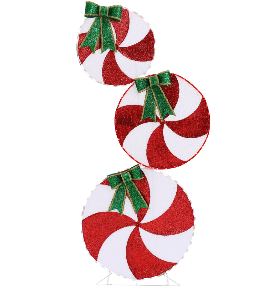 5.5-Ft Peppermint Candy Christmas Red and White Lights Holiday Decoration