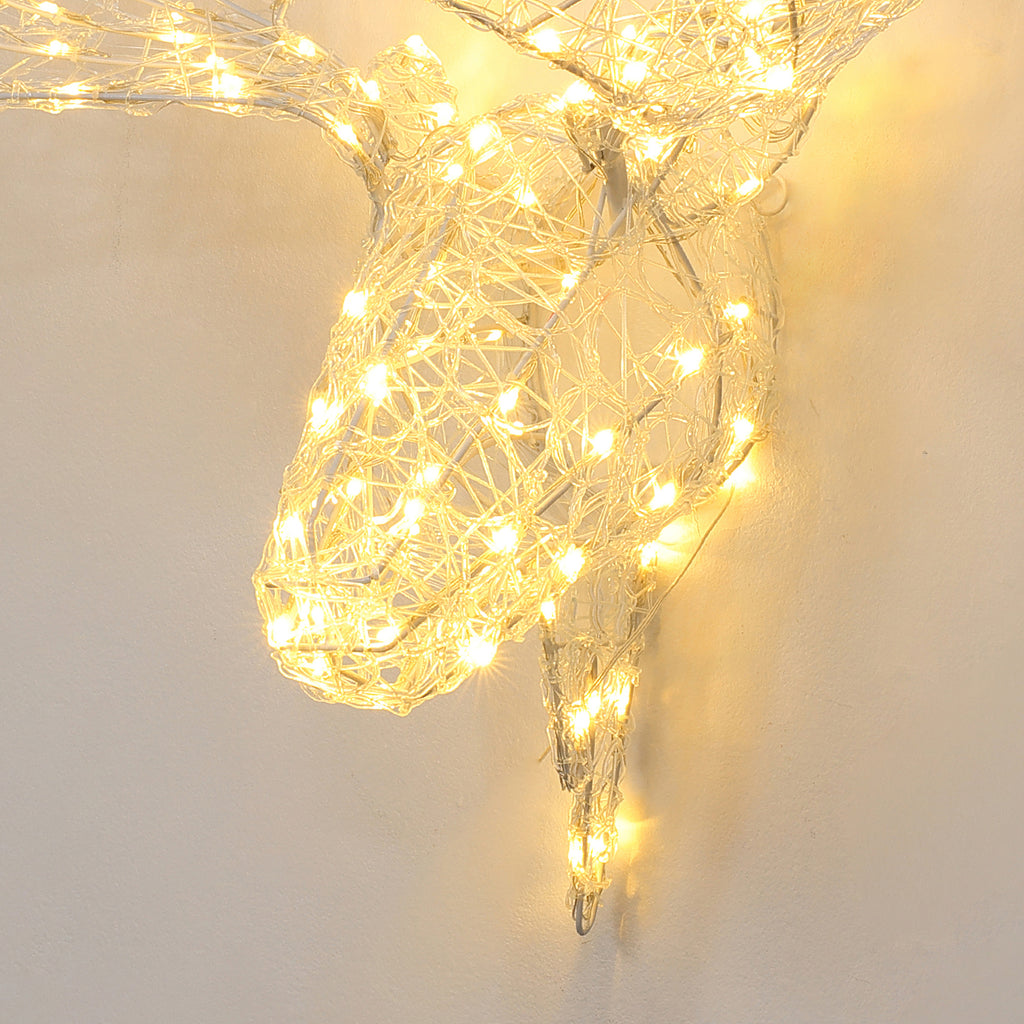 Moose Head Outdoor Holiday Decoration with Lights and Timer