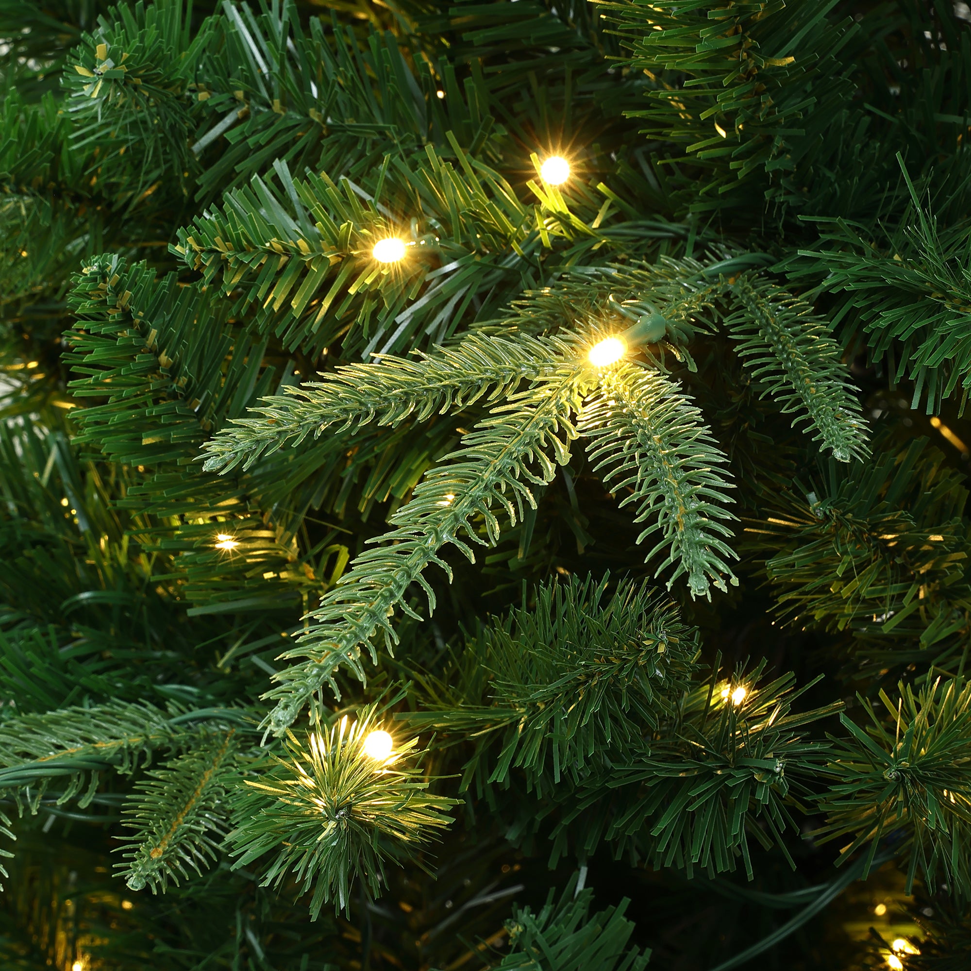 6Ft Pre-Lit Green Slim Artificial Christmas Tree with 8 Light Functions