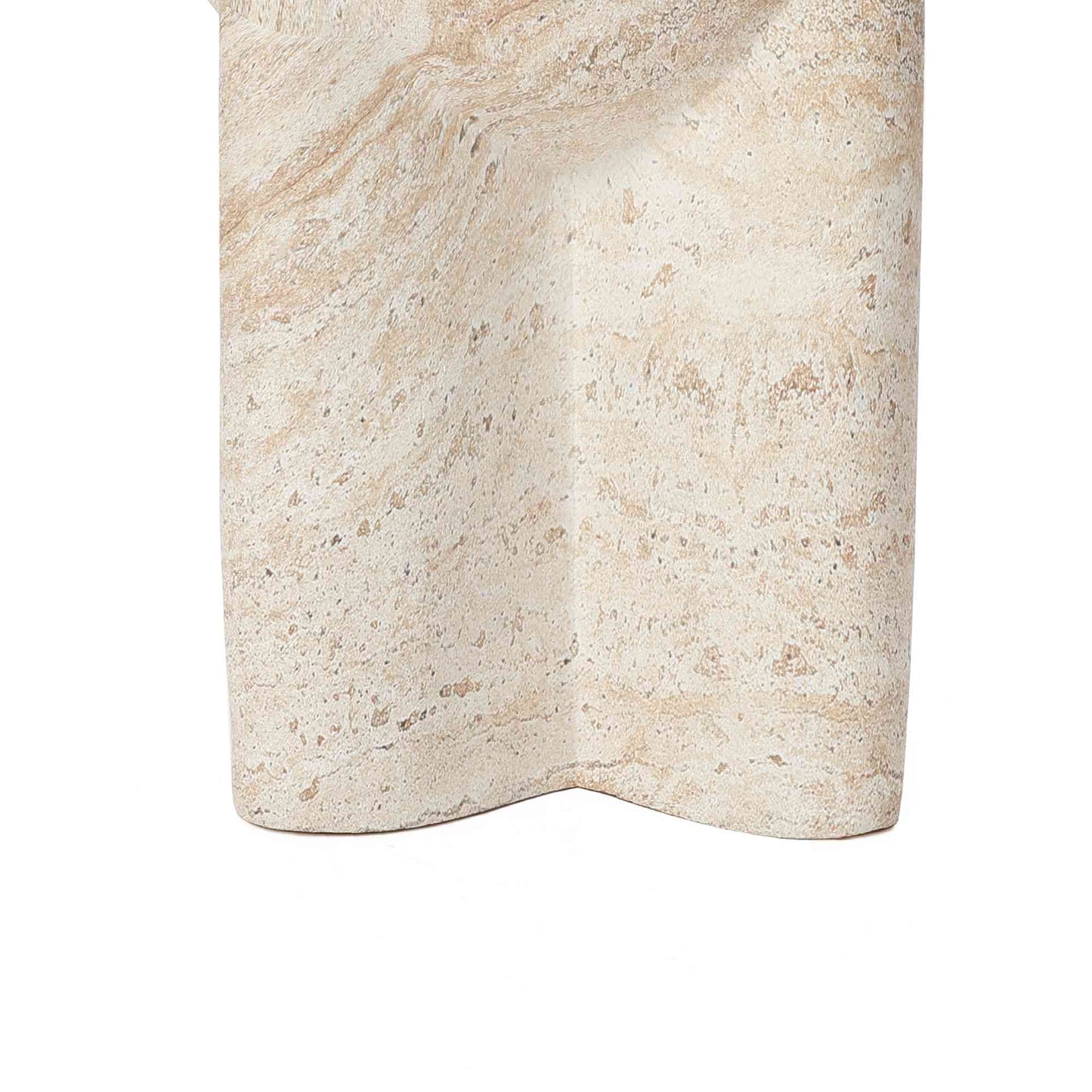 Ebb Pedestal Round MgO Side Table, Marbled Brown-White