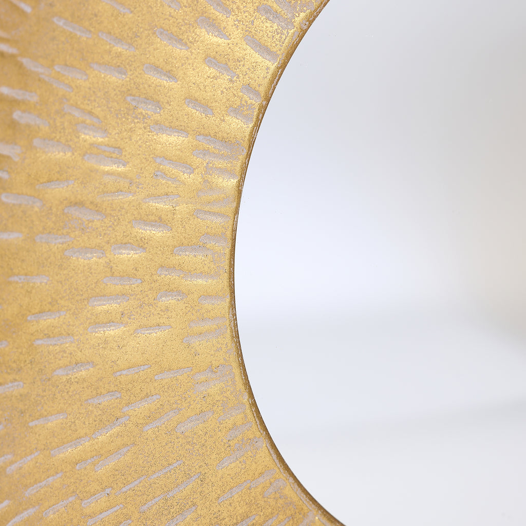 3-Piece Gold Metal Round Wall Mirror Set
