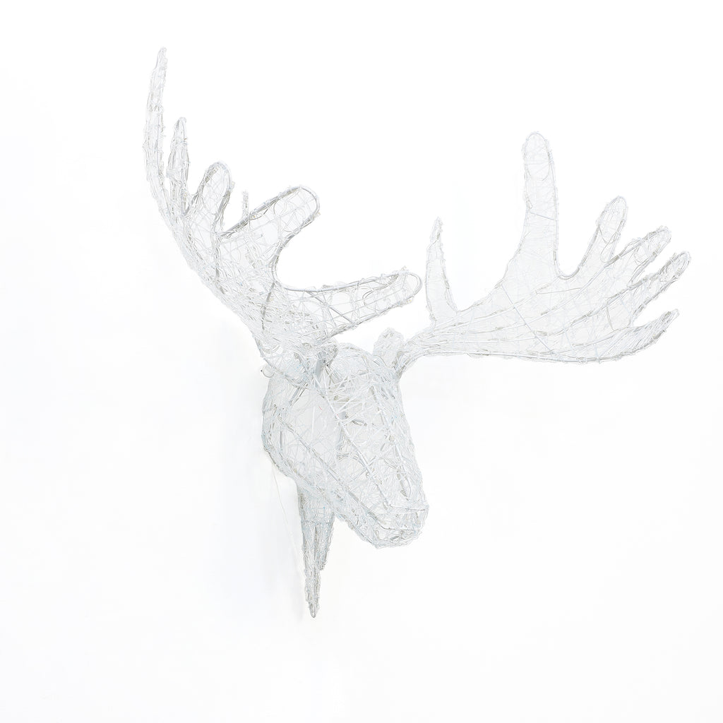 Moose Head Outdoor Holiday Decoration with Lights and Timer