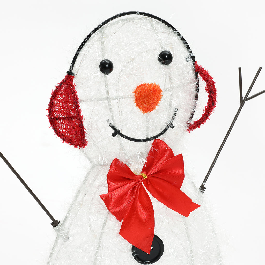 Snowman Family Trio Indoor and Outdoor Holiday Decoration with Lights
