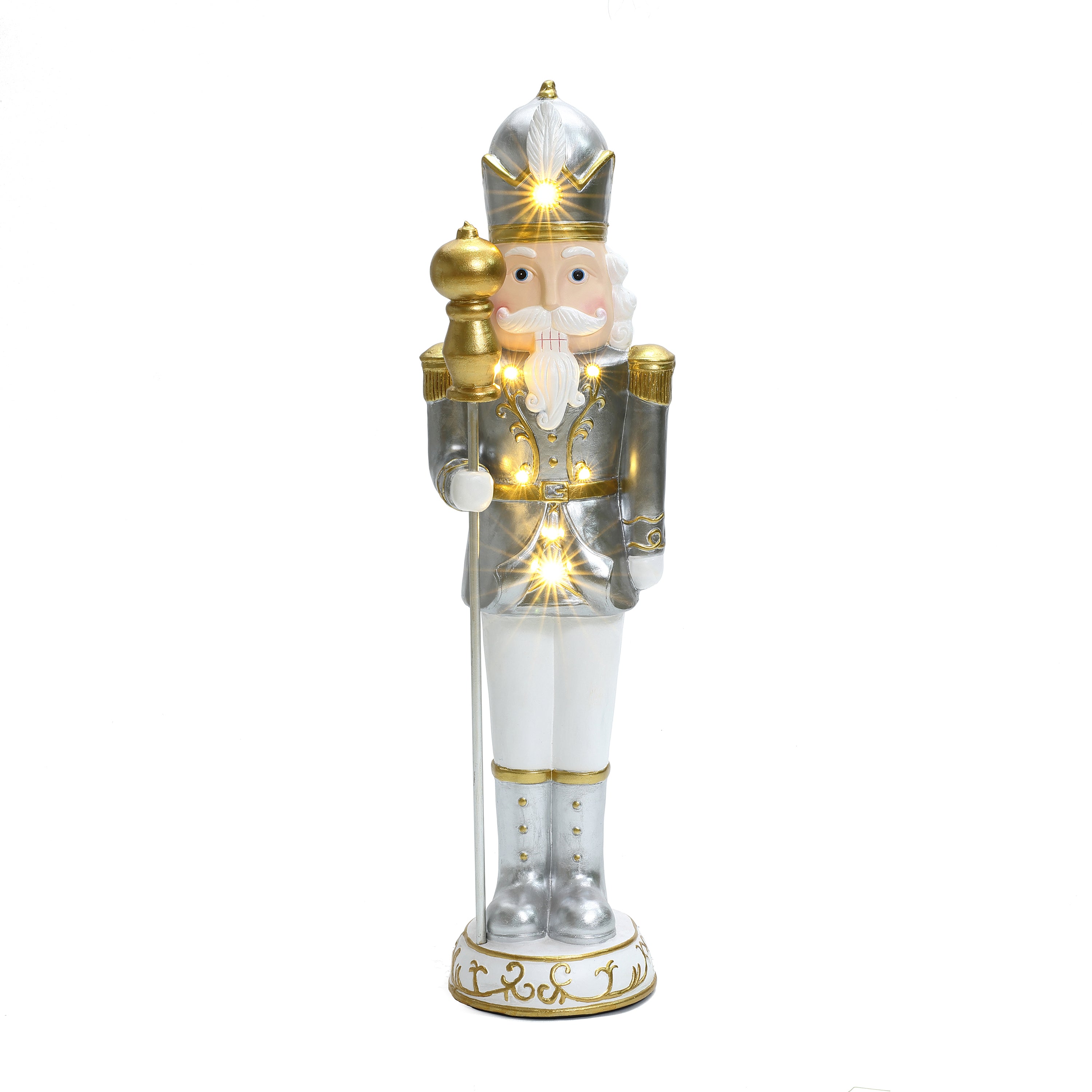 Resin Nutcracker Soldier Figurine – Elegant Christmas Decor and Holiday Gift