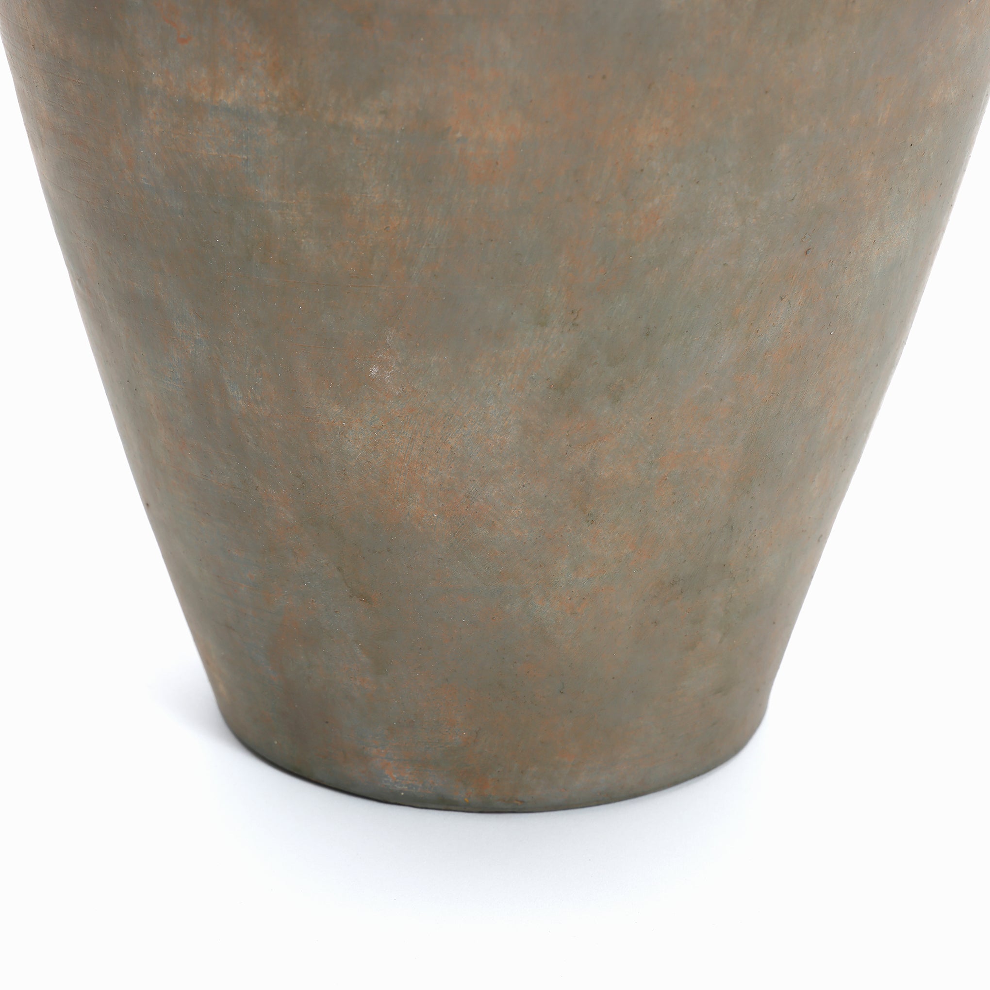 Rustic Brown Terracotta 14.6-Inch Tall Urn Vase