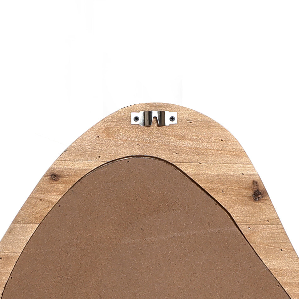 Natural Pine Wood Frame Irregular Asymmetrical Wall Mirror