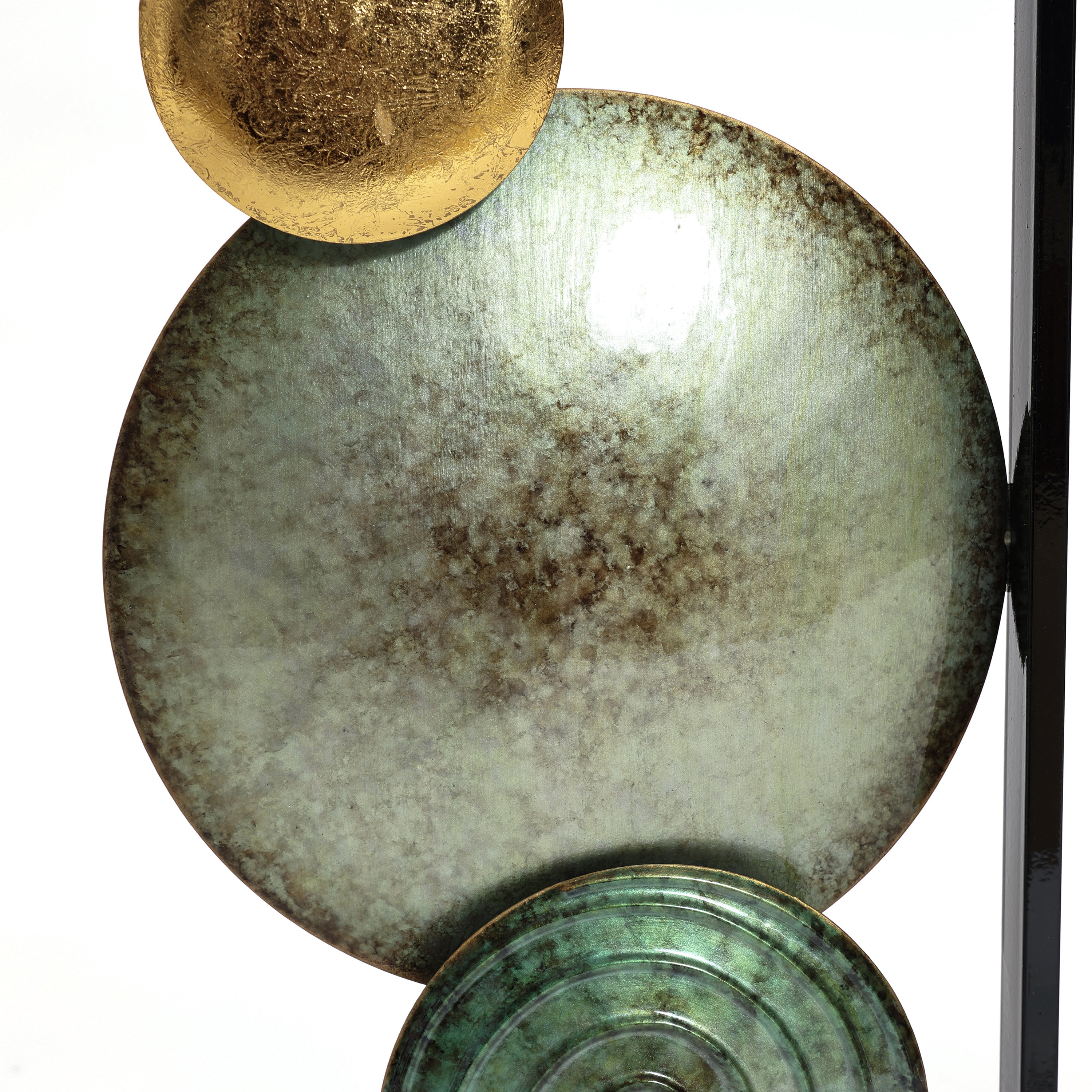 2-Pc Multi-Color Circles Abstract Rectangular Metal Open Wall Decor Set