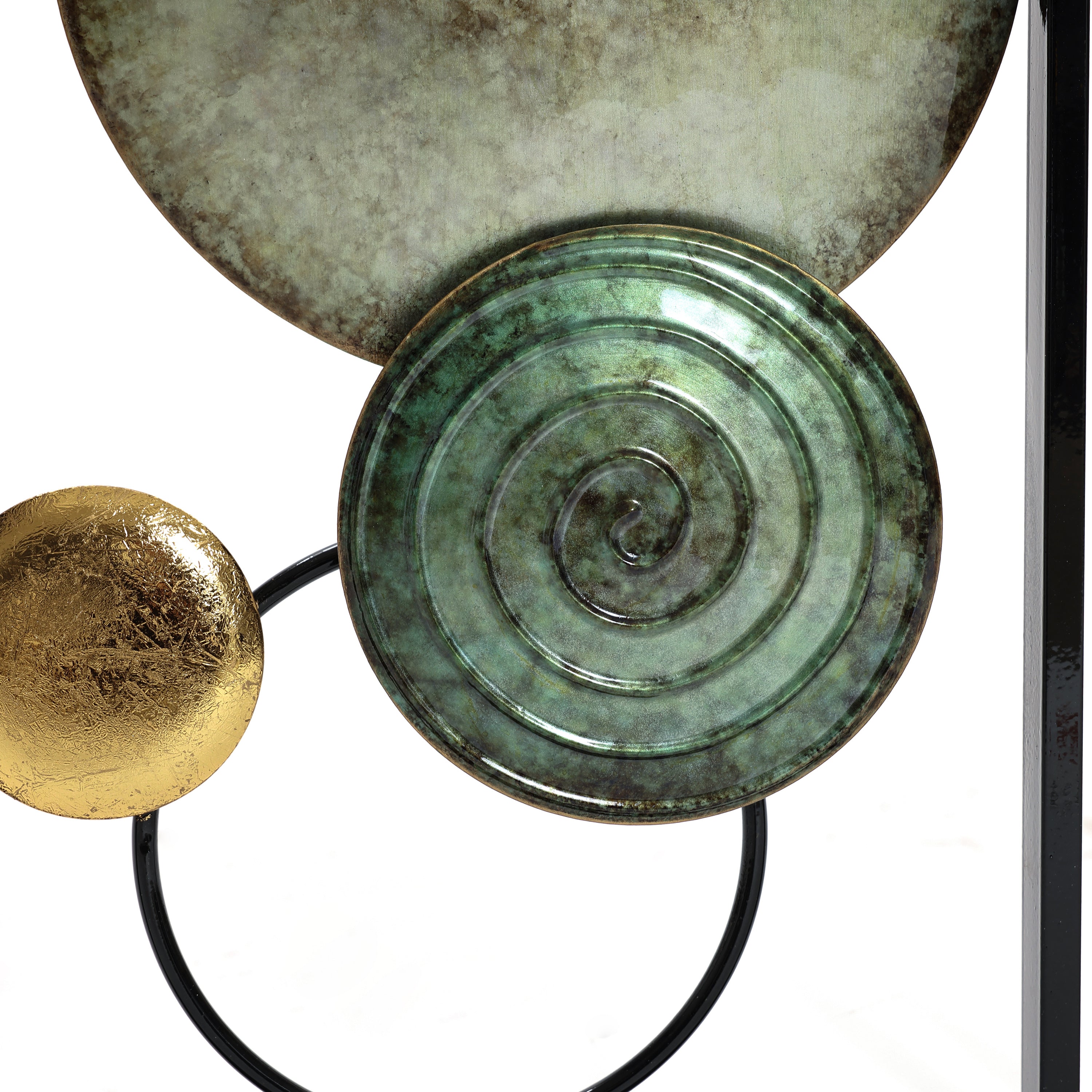 2-Pc Multi-Color Circles Abstract Rectangular Metal Open Wall Decor Set