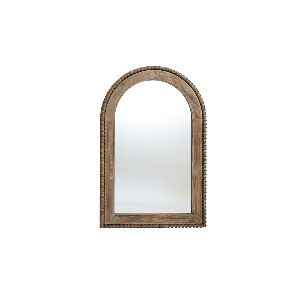 Wood Framed Arch Window Wall Mirror