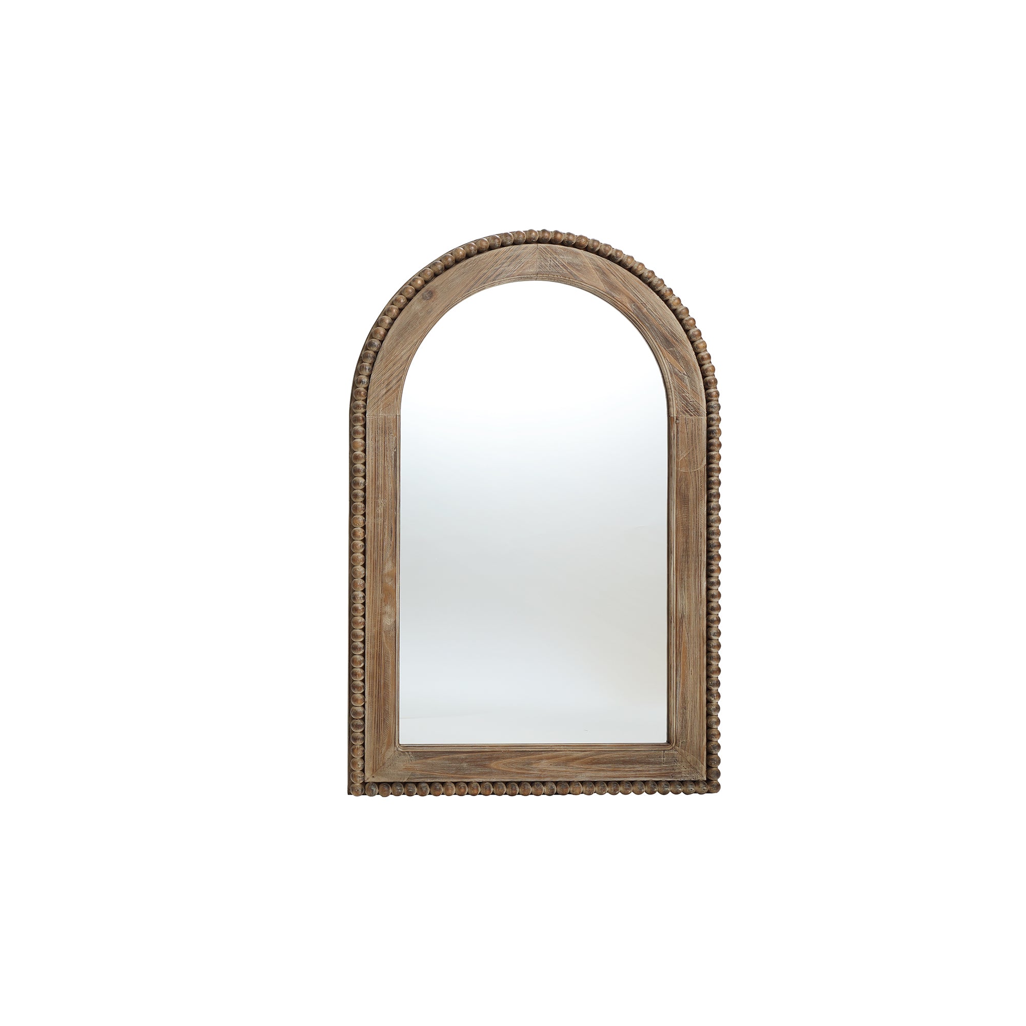 Wood Framed Arch Window Wall Mirror